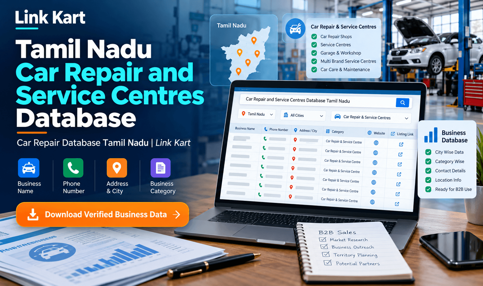 Car Repair Database Tamil Nadu | Link Kart