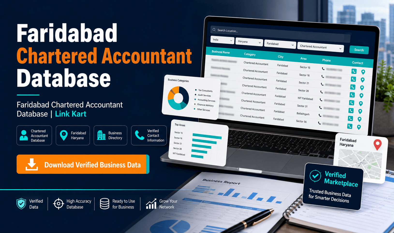 Faridabad Chartered Accountant Database | Link Kart