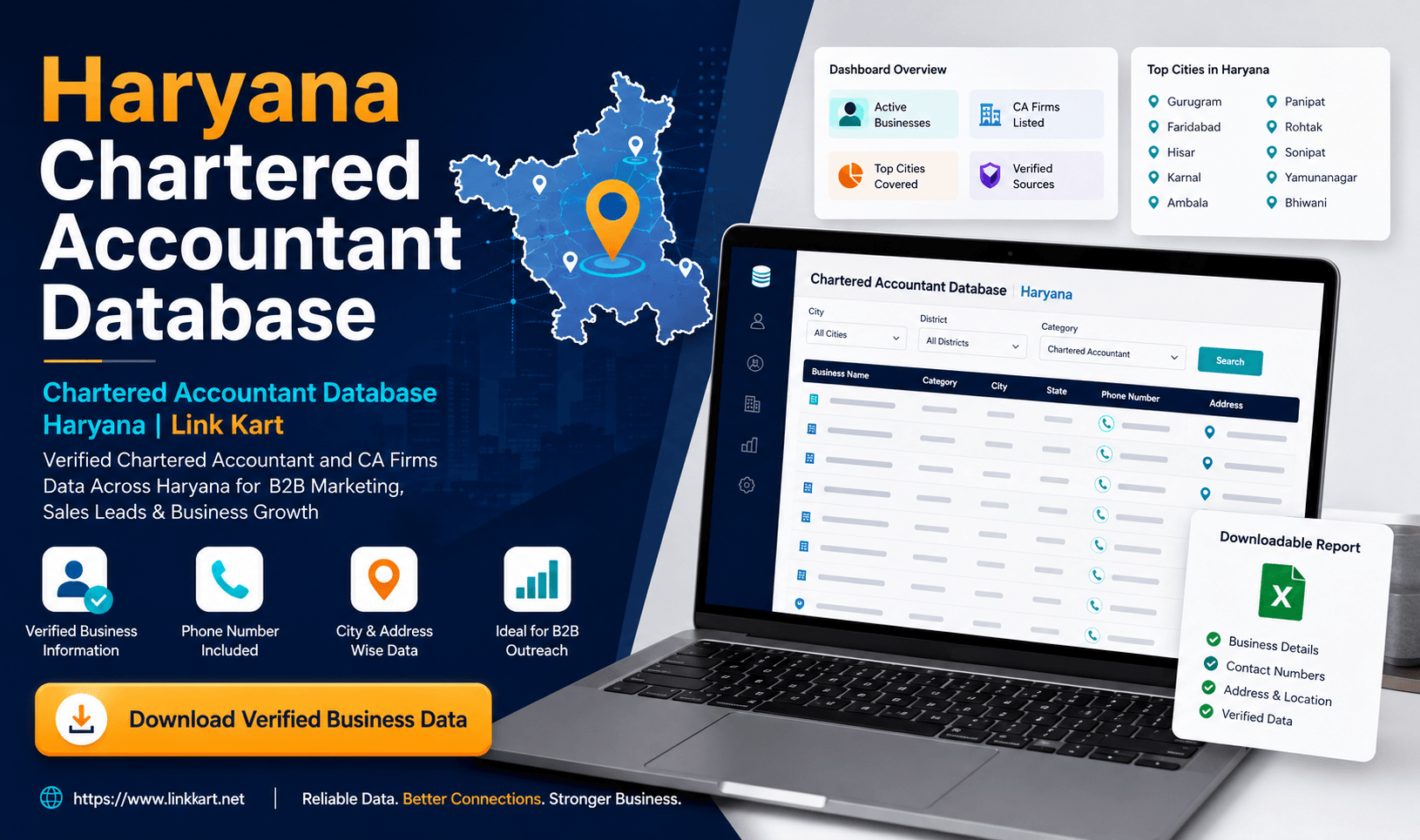 Chartered Accountant Database Haryana | Link Kart