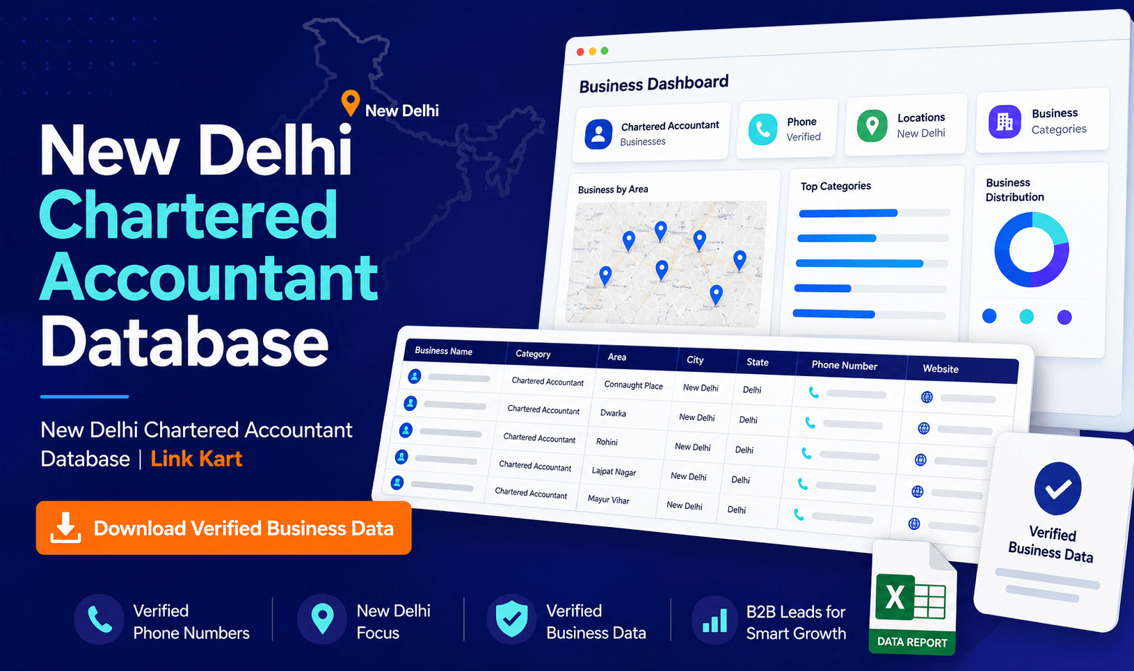 New Delhi Chartered Accountant Database | Link Kart