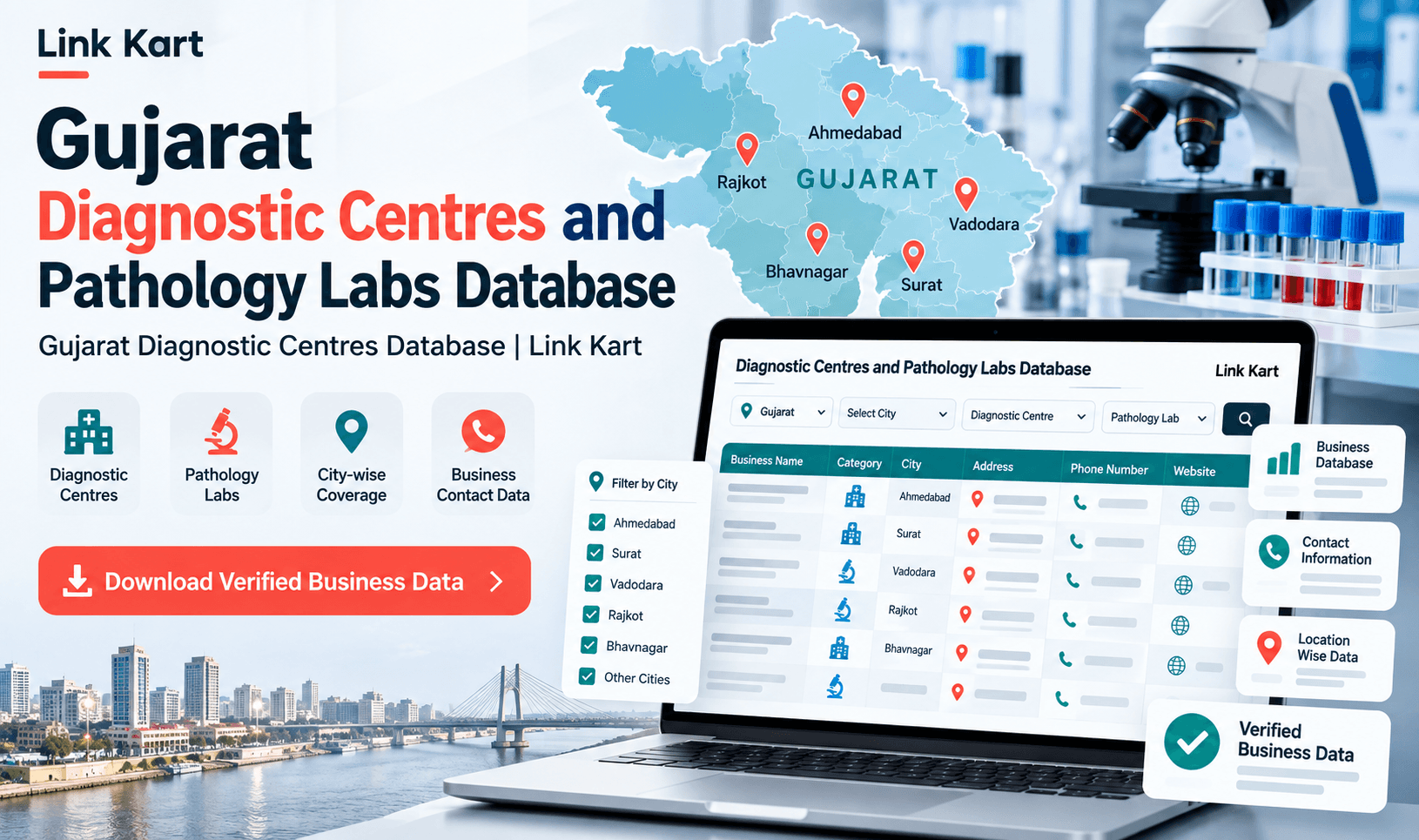 Gujarat Diagnostic Centres Database | Link Kart