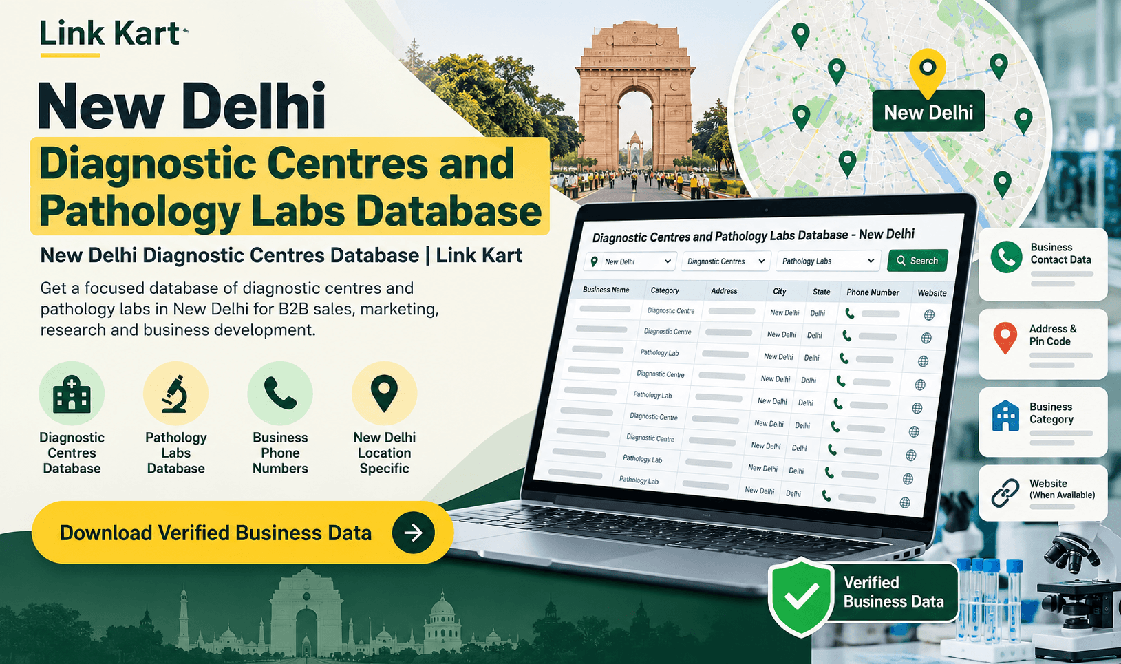 New Delhi Diagnostic Centres Database | Link Kart