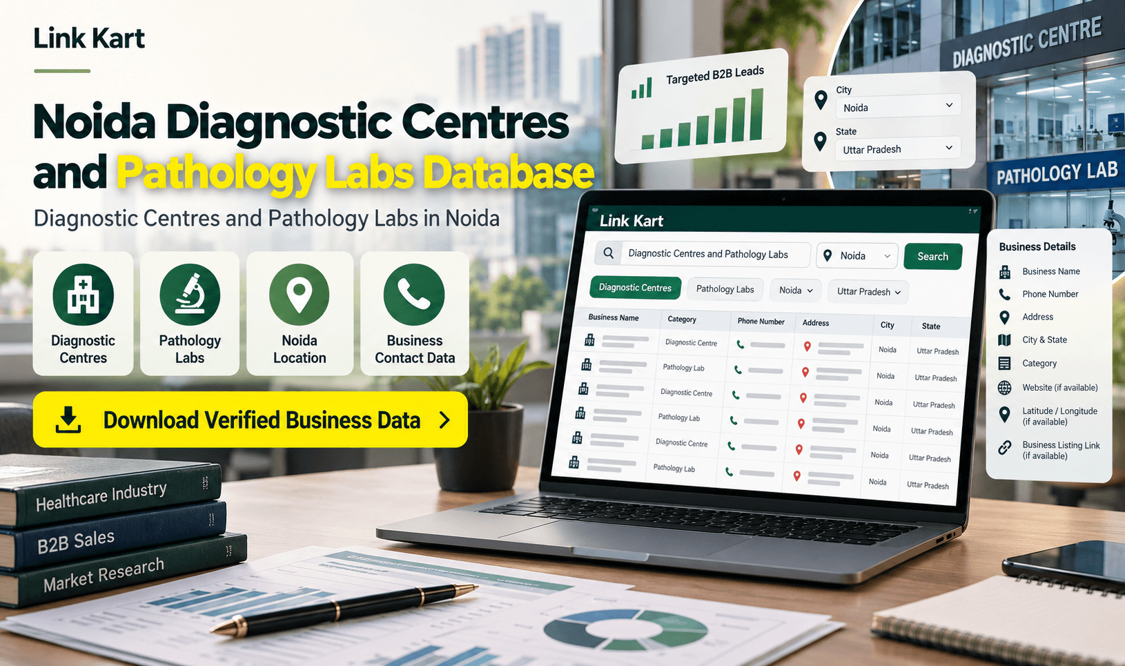 Diagnostic Centres Database Noida | Link Kart