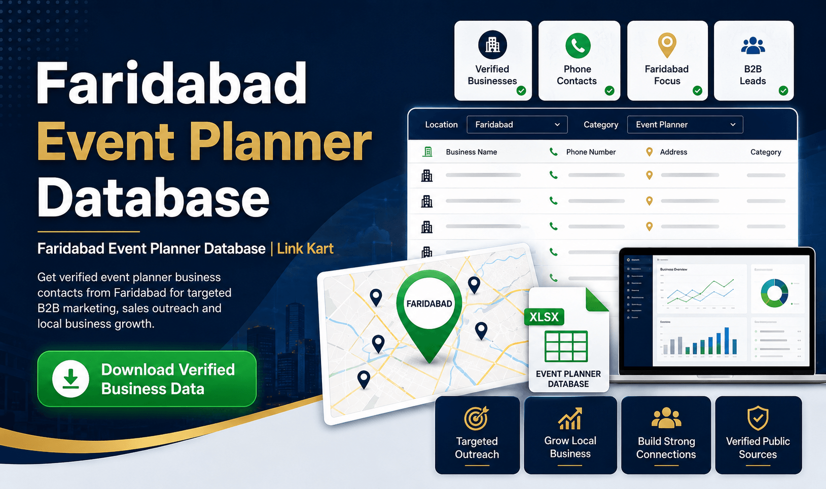 Faridabad Event Planner Database | Link Kart