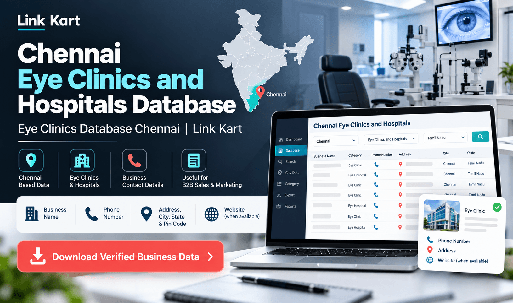 Eye Clinics Database Chennai | Link Kart