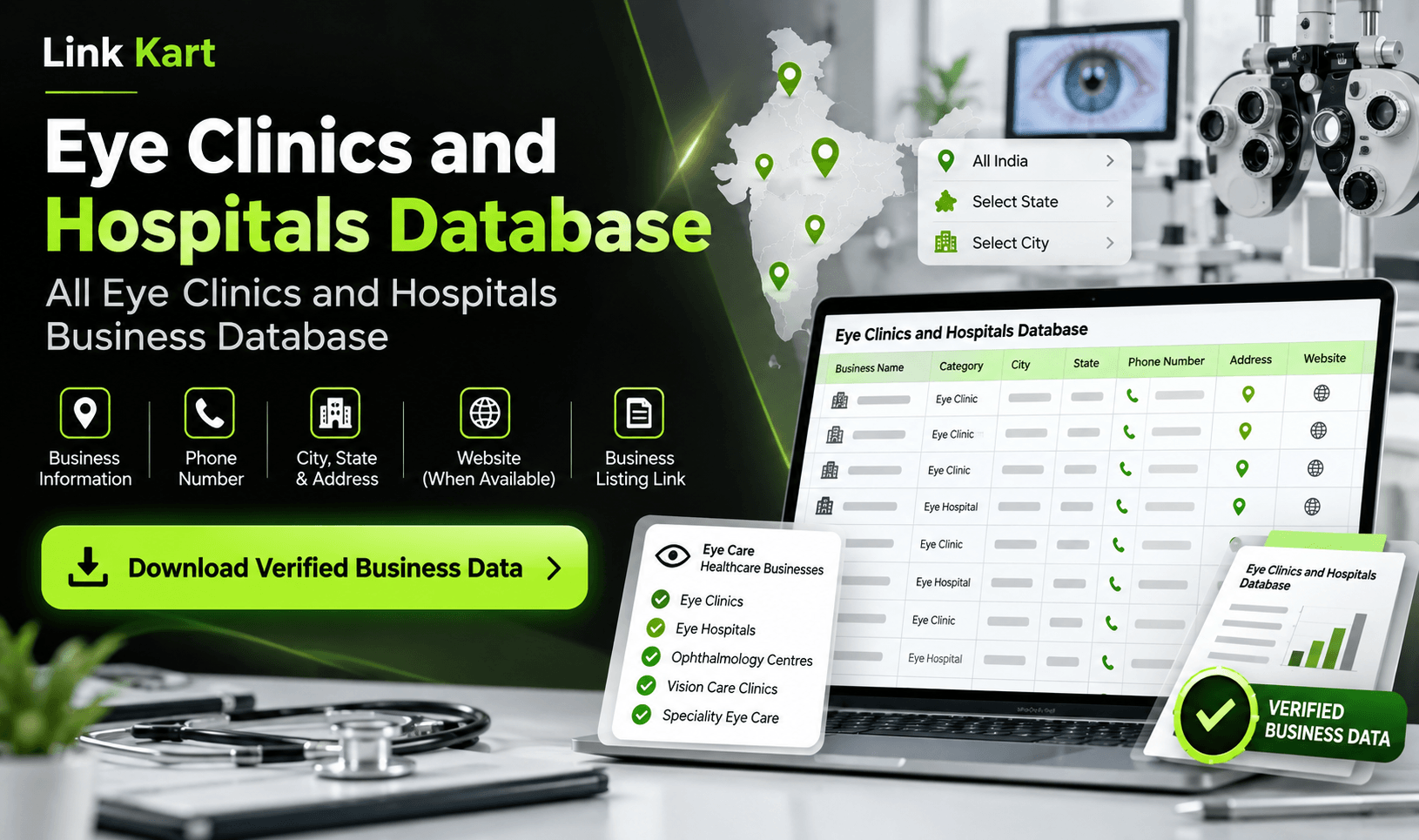 Eye Clinics and Hospitals Database | Link Kart