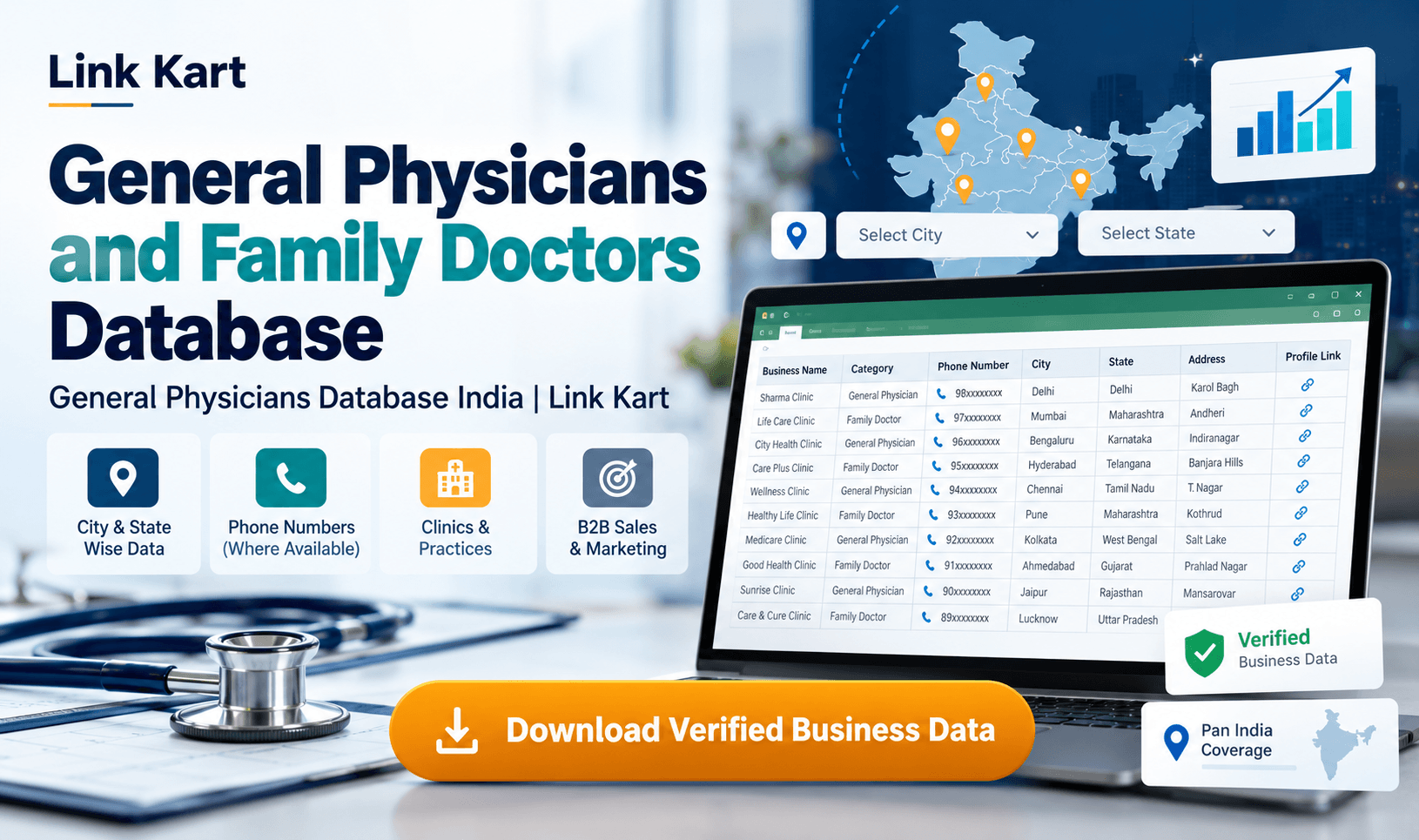 General Physicians Database India | Link Kart