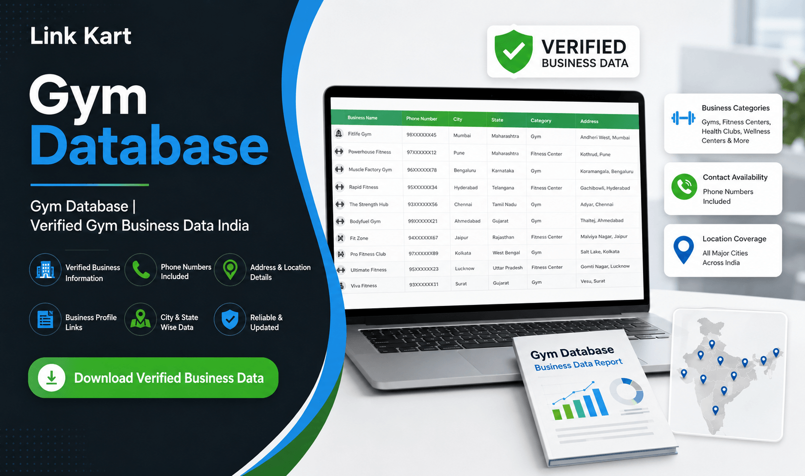 Gym Database | Verified Gym Business Data India
