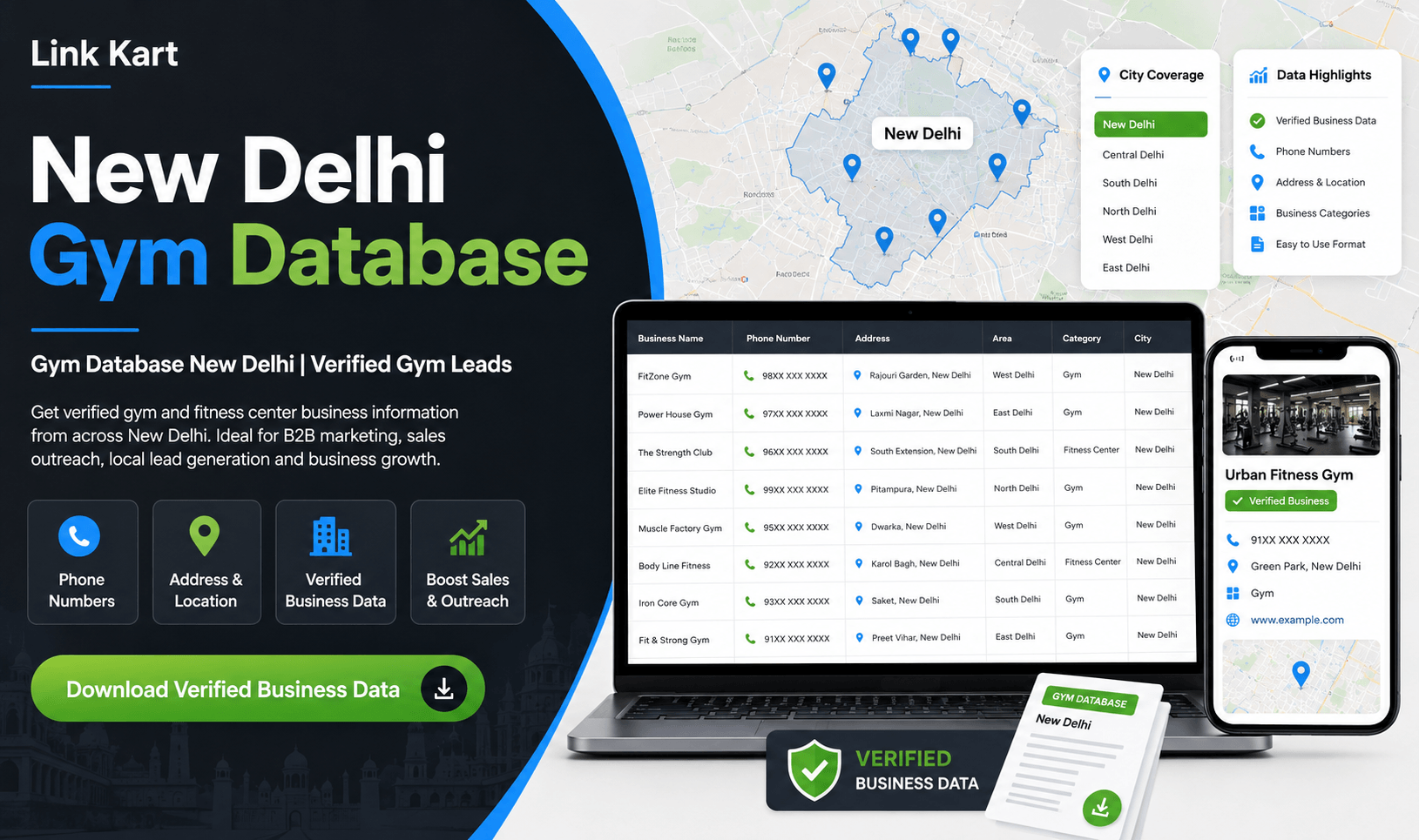 Gym Database New Delhi | Verified Gym Leads