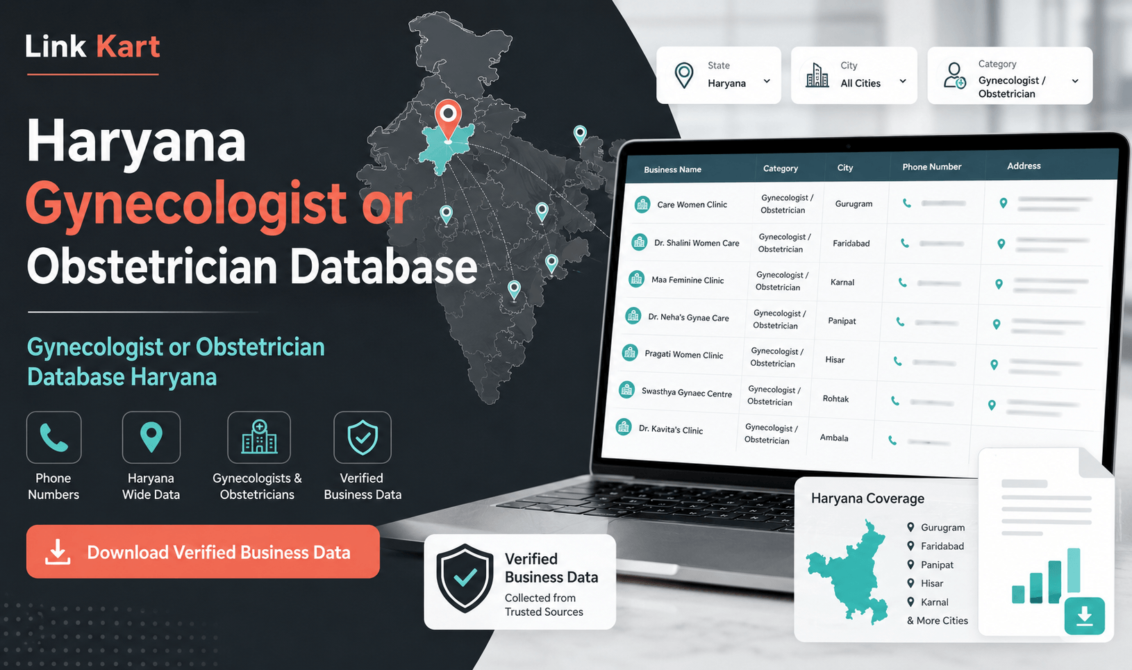 Gynecologist or Obstetrician Database Haryana
