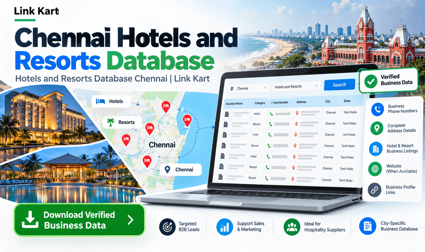 Hotels and Resorts Database Chennai | Link Kart