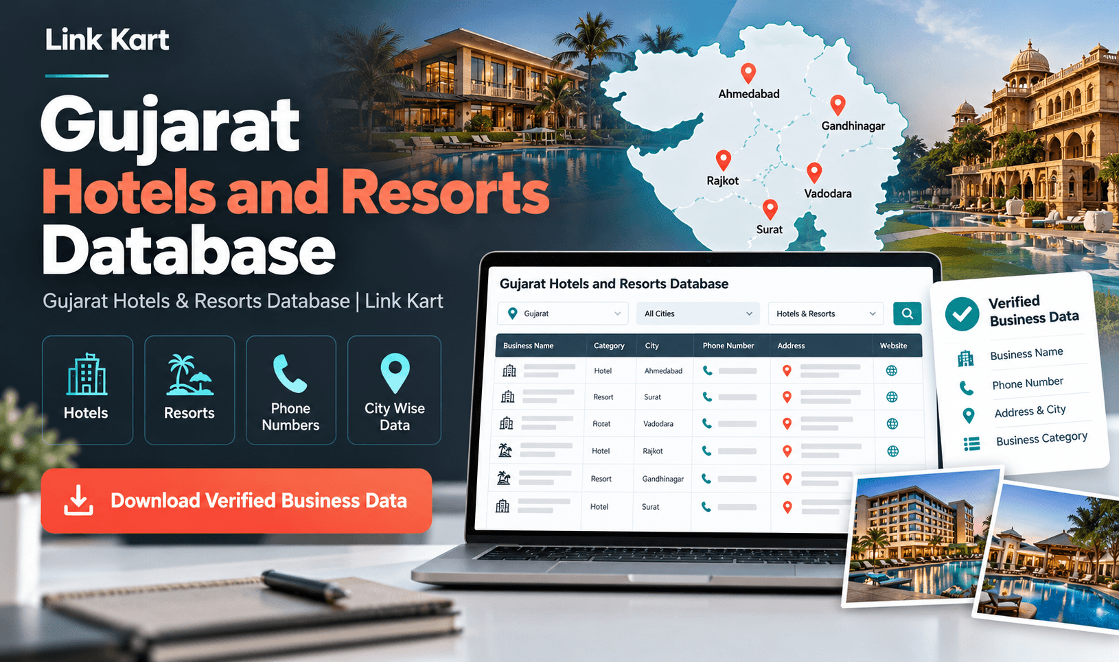 Gujarat Hotels & Resorts Database | Link Kart
