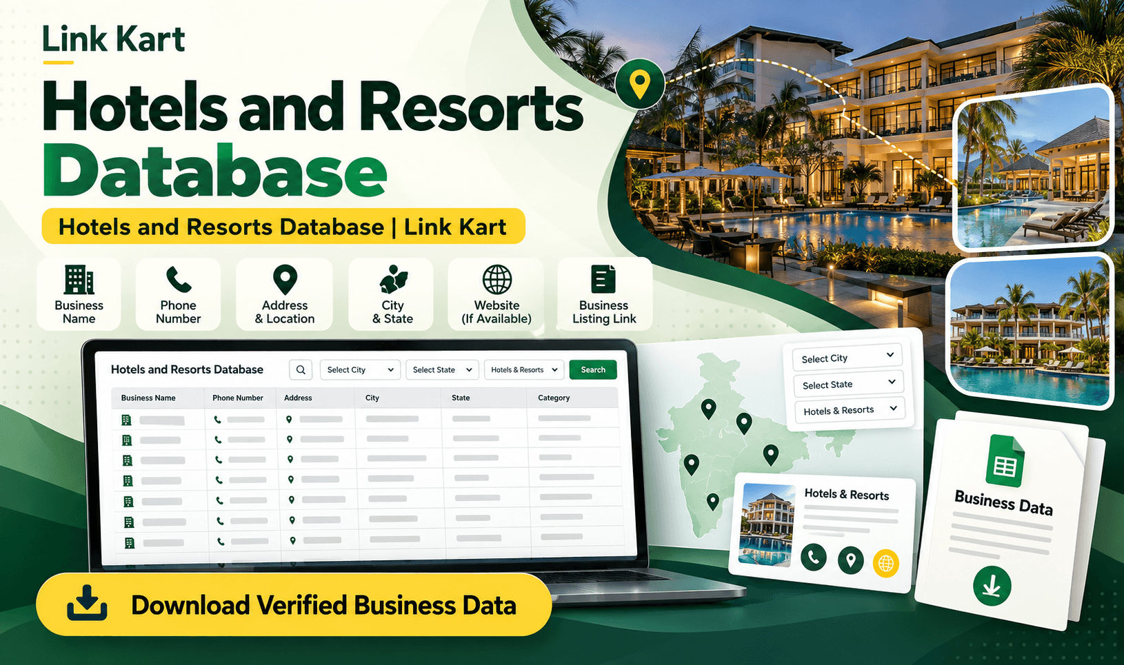 Hotels and Resorts Database | Link Kart