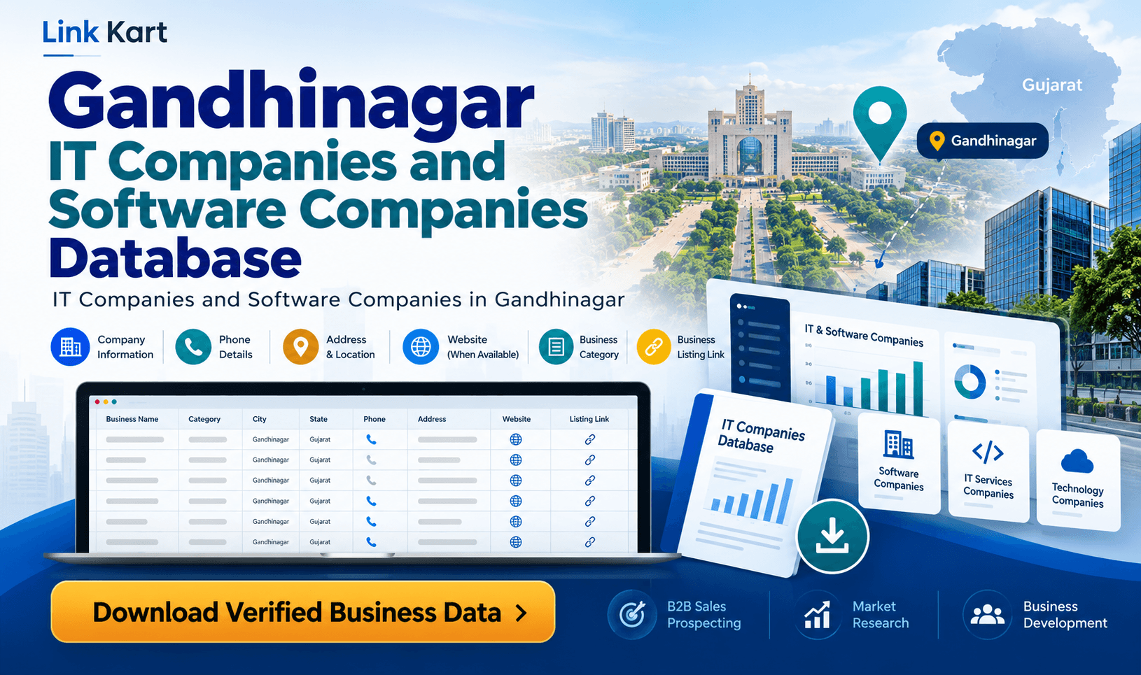 Gandhinagar IT Companies Database | Link Kart