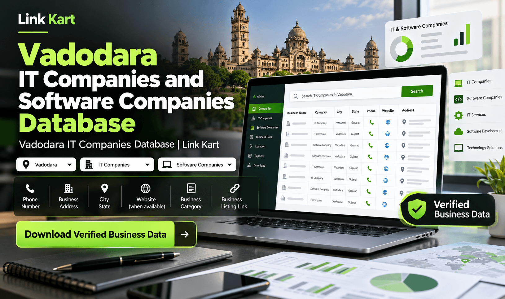 Vadodara IT Companies Database | Link Kart