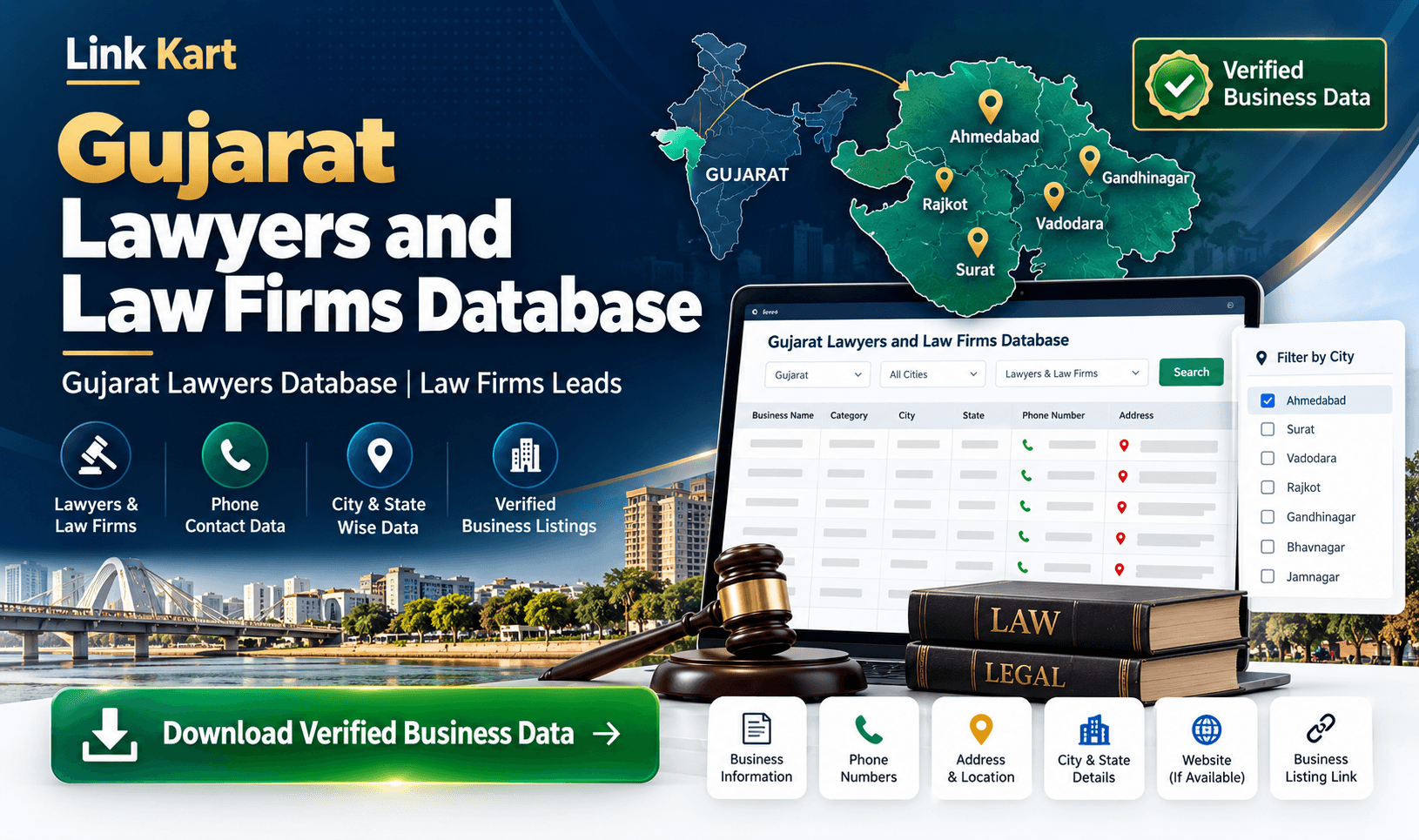 Gujarat Lawyers Database | Law Firms Leads