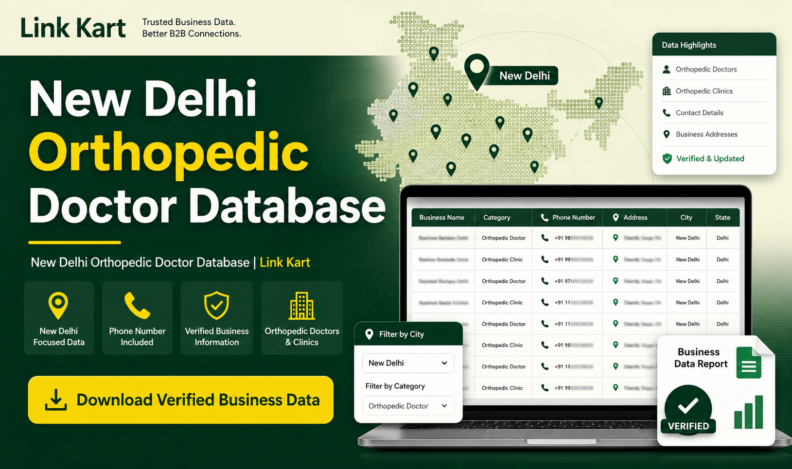 New Delhi Orthopedic Doctor Database | Link Kart