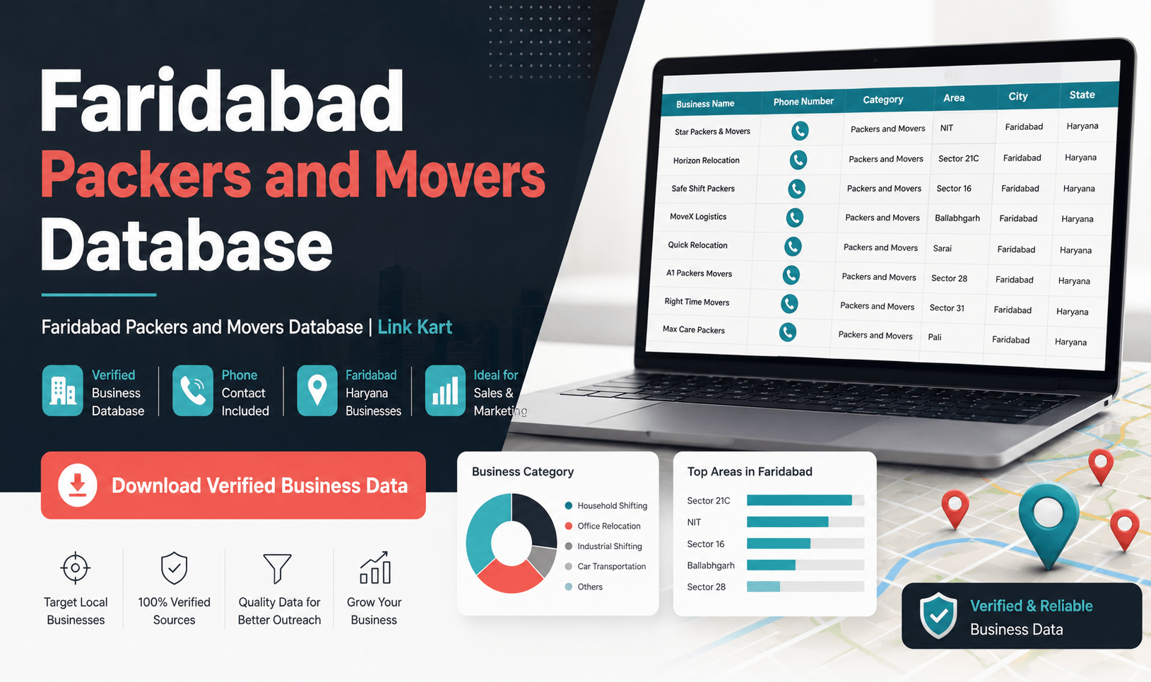 Faridabad Packers and Movers Database | Link Kart
