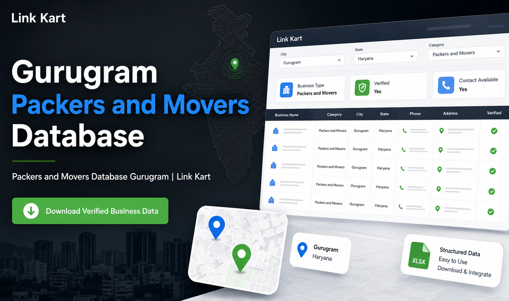 Packers and Movers Database Gurugram | Link Kart