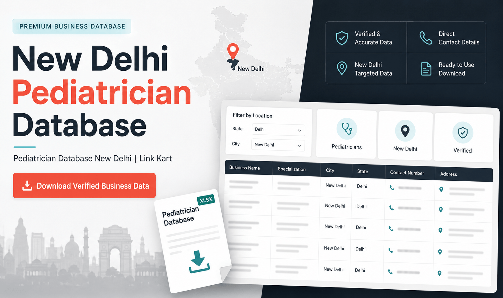 Pediatrician Database New Delhi | Link Kart