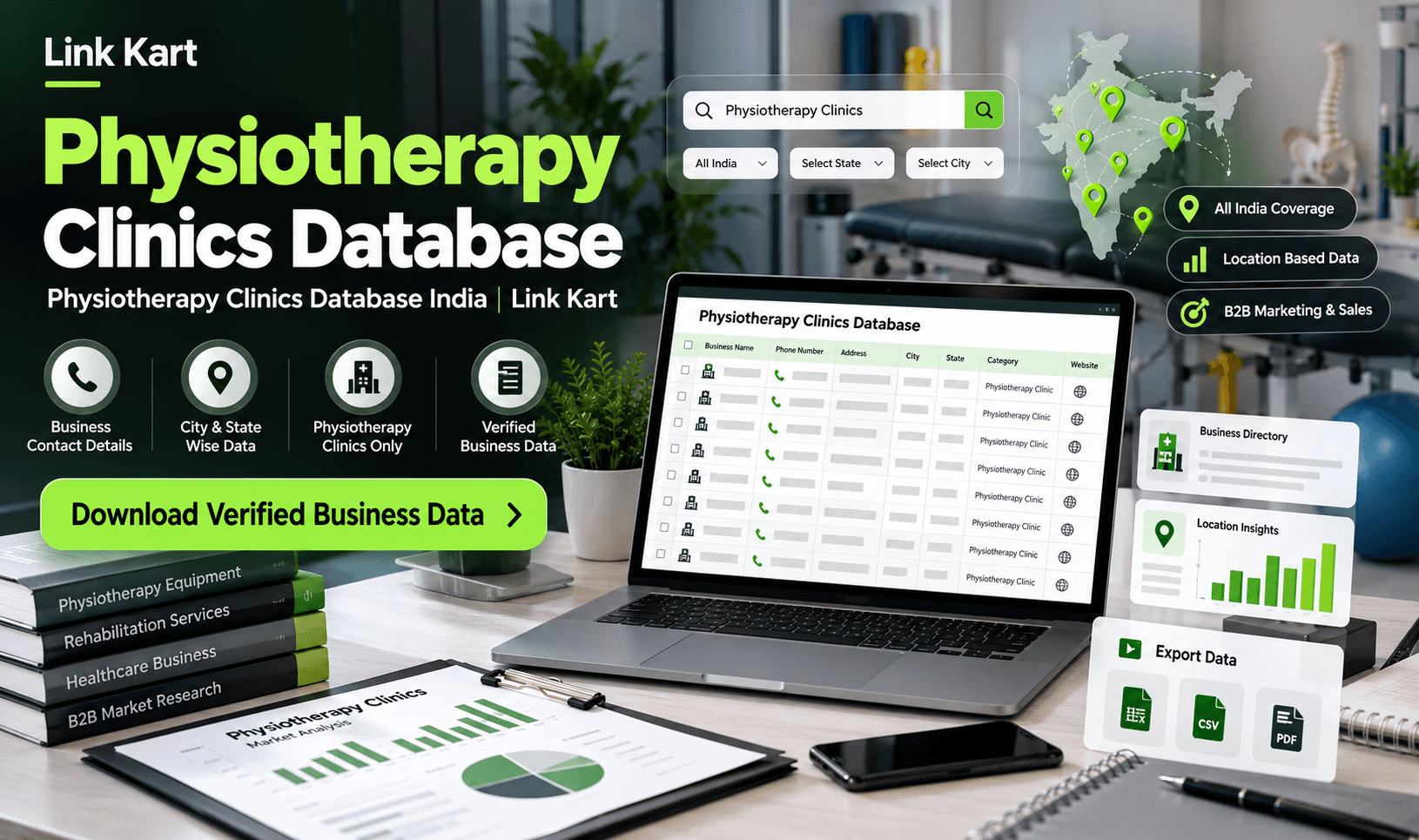 Physiotherapy Clinics Database India | Link Kart