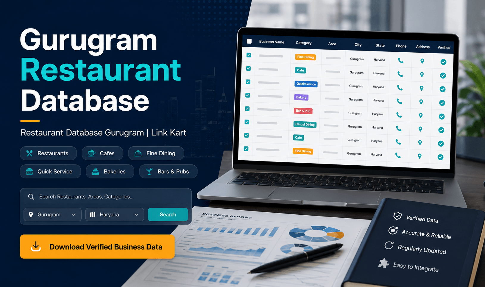 Restaurant Database Gurugram | Link Kart