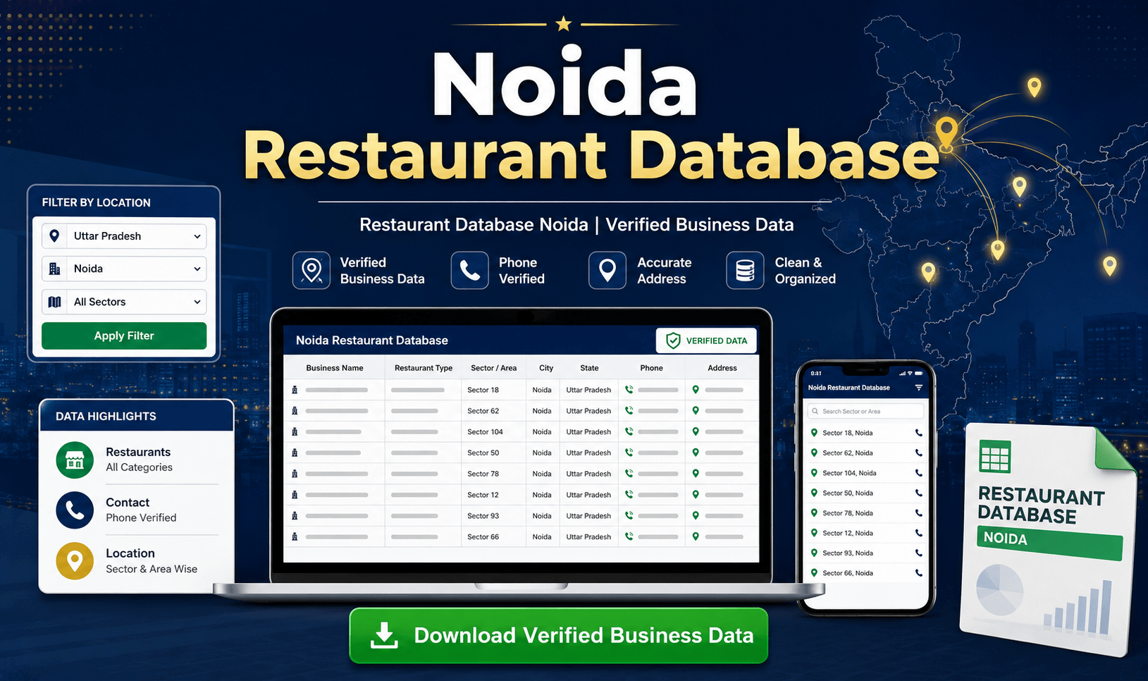 Restaurant Database Noida | Verified Business Data