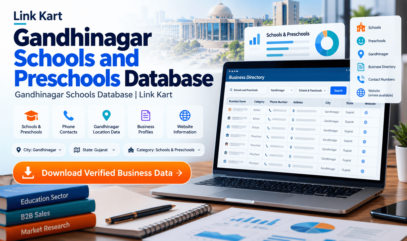 Gandhinagar Schools Database | Link Kart