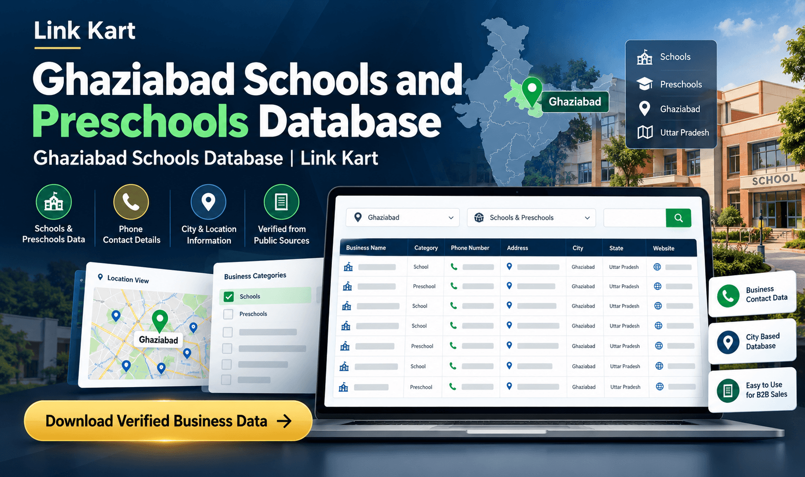 Ghaziabad Schools Database | Link Kart