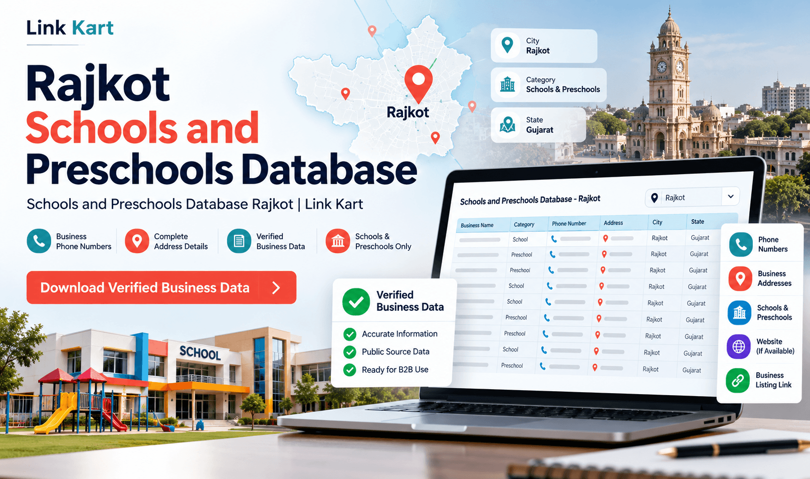 Schools and Preschools Database Rajkot | Link Kart