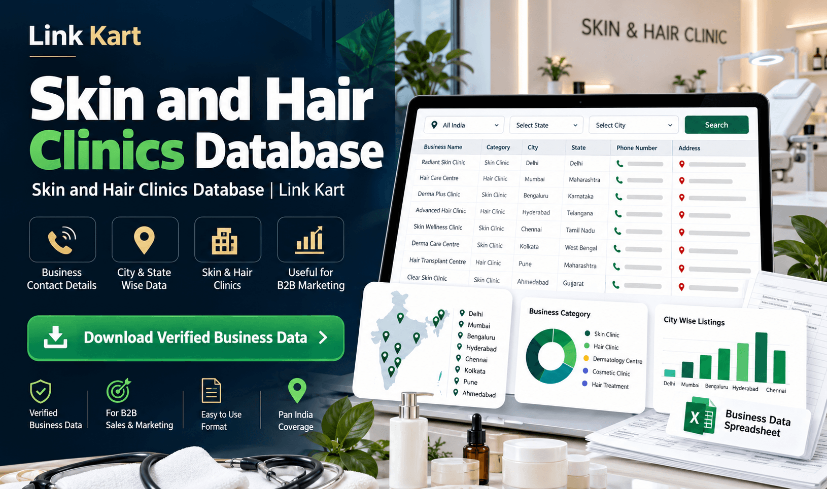 Skin and Hair Clinics Database | Link Kart