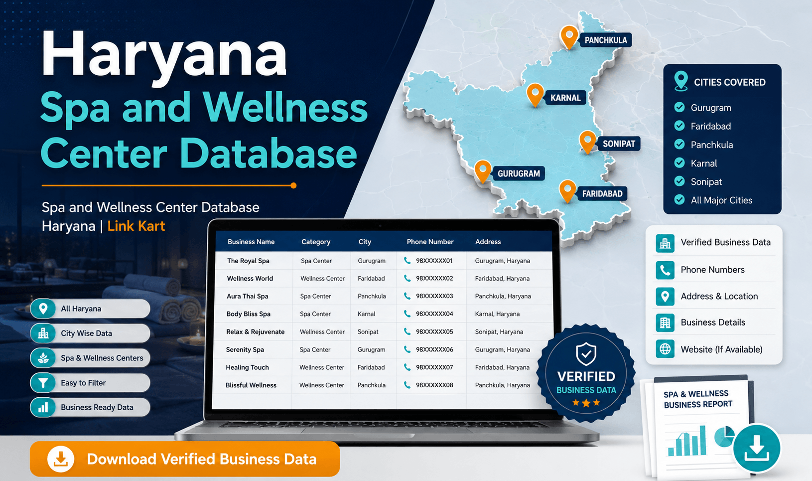 Spa and Wellness Center Database Haryana | Link Kart