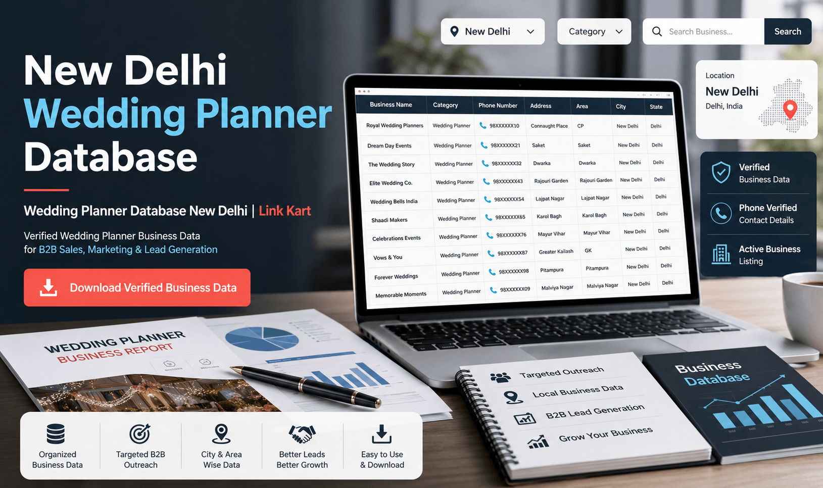 Wedding Planner Database New Delhi | Link Kart